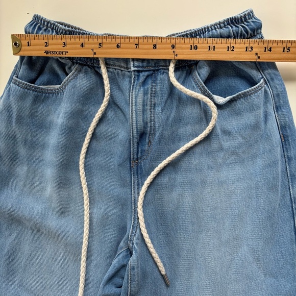 LOFT Women's High Waist High Rise Tie Front Lyocell Wide Leg Jeans Size 4 or 27 - Picture 9 of 11